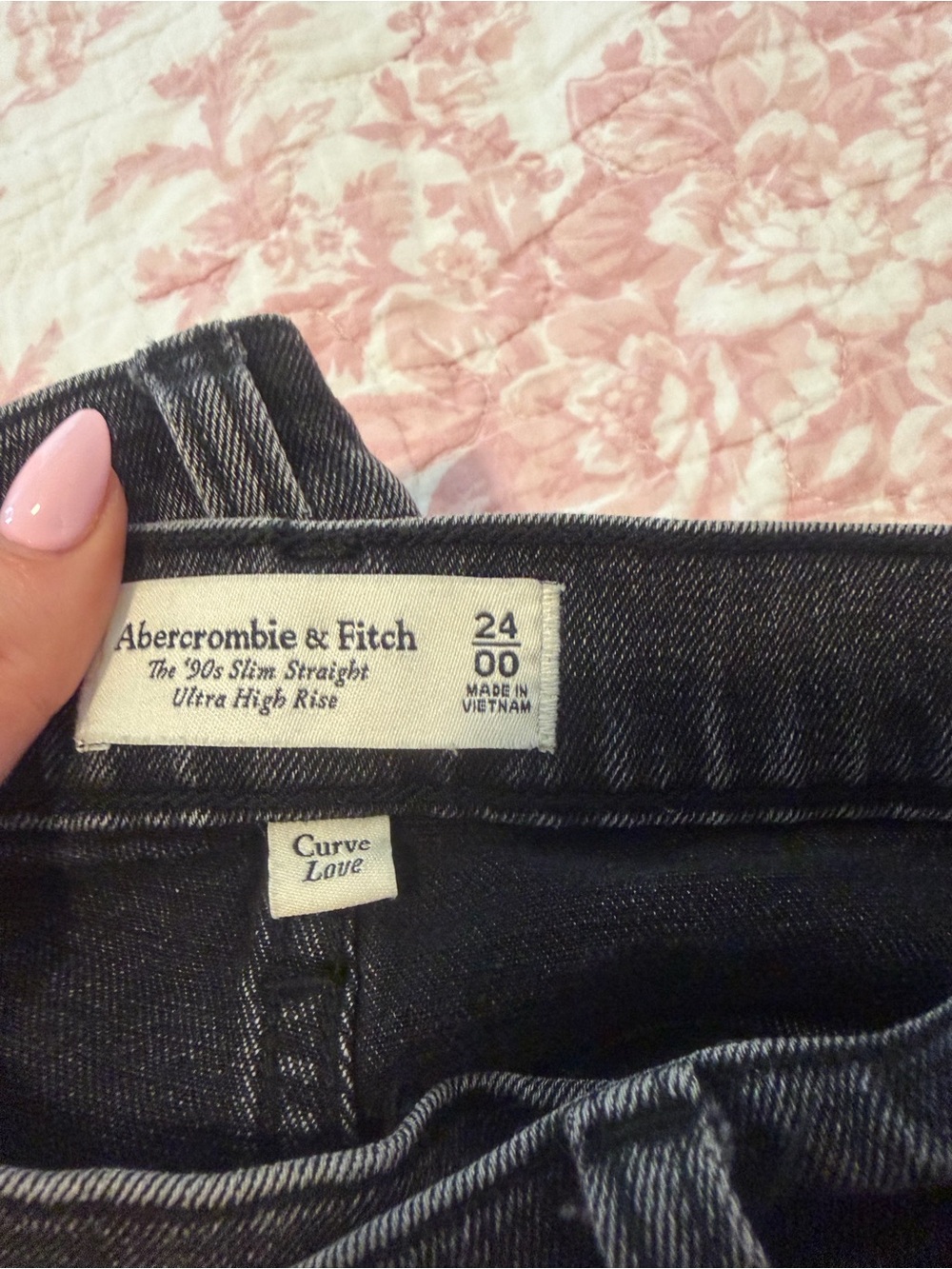 Abercrombie & Fitch Black High-Rise Slim Straight Jeans